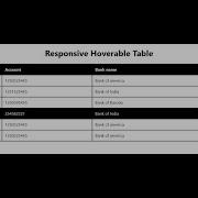 Responsive Hoverable Table Using HTML And CSS Technology Park