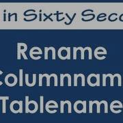 Rename Columnname Or Tablename SQL In Sixty Seconds 032