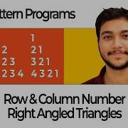 Java Pattern Programs Right Angled Triangle Row Column Logic