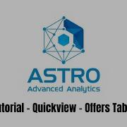 Astro Advanced Analytics Tutorial Quickview Offers Table