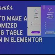 HOW TO CREATE A CUSTOMIZED PRICING TABLE DESIGN IN ELEMENTOR
