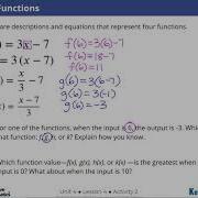 Unit 4 Lesson 4 Using Function Notation To Describe Rules Part 1