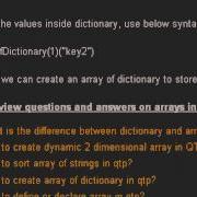 Array Of Dictionary In QTP