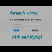 Select Option Dynamic Using PHP Mysql