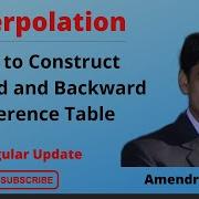 Interpolation Forward And Backward Difference Table