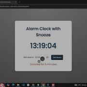 Alarm Clock With Snooze Using HTML CSS And JavaScript With Source Code