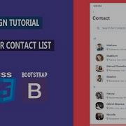 UI Design Tutorial Messenger Contact List HTML CSS BOOTSTRAP