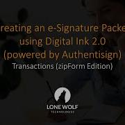 Creating An E Signature Packet Using Digital Ink 2 0 Transactions ZipForm Edition