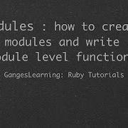 Ruby Tutorials Modules And Module Level Functions