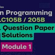 Solution To Model QP PYTHON PROGRAMMING Module 2 1BPLC105B 205B