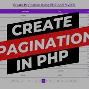 Create Pagination Using PHP And MySQL