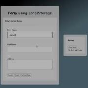 JavaScript Form Using Local Storage