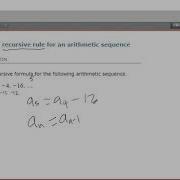 Writing A Recursive Rule For An Arithmetic Sequence