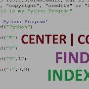 Built In String Functions In Python CENTER COUNT FIND INDEX