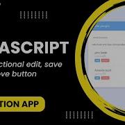 JavaScript 4 Make Functional Edit Save And Remove Button