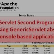 Servlet Second Program By Using GenericServlet Abstract Class Console Based Application
