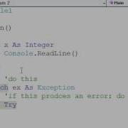 Visual Basic Tutorials P8 Try Catch Statement
