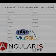 AngularJS PHP Mysql PDO Inline Table CRUD Create Read Update And Delete