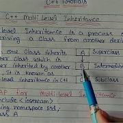 Explain Multilevel Inheritance With Example Program C OOPs Programming Language In Hindi 66