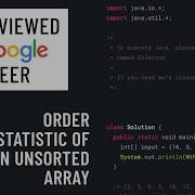 Order Statistic Of An Unsorted Array Java Interview
