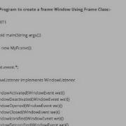 JAVA PROGRAM TO CREATE A FRAME WINDOW USING FRAME CLASS