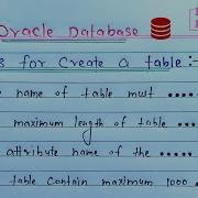 Rules For Create A Table In Oracle Database Learn Coding