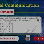 Solved Problem 1 Linear Block Code Digital Communication