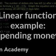 Linear Function Example Spending Money Linear Equations And Functions 8th Grade Khan Academy