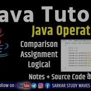 18 JAVA Programming Tutorial Operators In Java Assignment Comparison Logical Operator