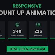 Responsive Number Counting Animation HTML CSS Javascript