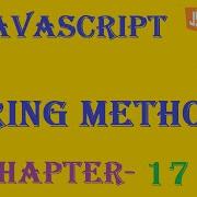 String Methods JavaScript Tutorial W3Schools Chapter 17 English