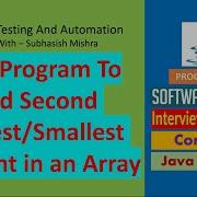 16 Java Program To Find Second Largest Smallest Element In An Array