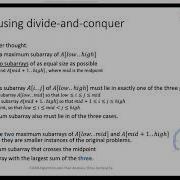 Divide And Conquer Solution To Maximum Subarray Problem