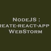 NodeJS Create React App In WebStorm