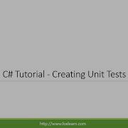 C Tutorial Creating Unit Tests