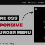 Create A Responsive Hamburger Menu Using Only HTML And CSS Responsive Navigation Menu