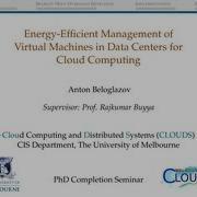 Energy Efﬁcient Management Of Virtual Machines In Data Centers For Cloud Computing