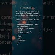 React JS Conditional Rendering I React App Video 7 Reactjs Reactinterview Reactadvanced