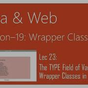 Wrapper Classes In Java 23 The TYPE Field Of Various Wrapper Classes In Java