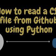 How To Read A CSV File From GitHub On Jupyter Notebook