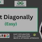Print Diagonally Print Matrix Anti Diagonals Easy Pattern Solution DSA Explained In C GFG