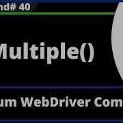 IsMultiple Command Selenium WebDriver