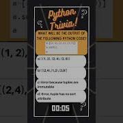 Python Trivia Tuple 30 Coding Python Techcommunity Shorts Trending Viral Datascience