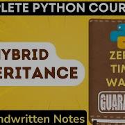 Hybrid Inheritance In Python With Notes Python Tutorial 81