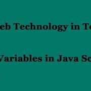 Variables In Java Script Web Technology In Telugu By Mr Sivarao