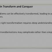 Transform And Conquer