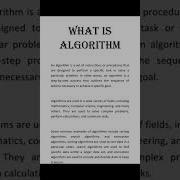 What Is Algorithm Algorithm