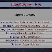Sparse Arrays In Python SciPy