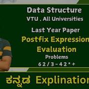 Postfix Expression Evaluation Data Structures Algorithm VTU All Universities