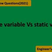 Instance Variable Vs Static Variable Java Interview Question 2021